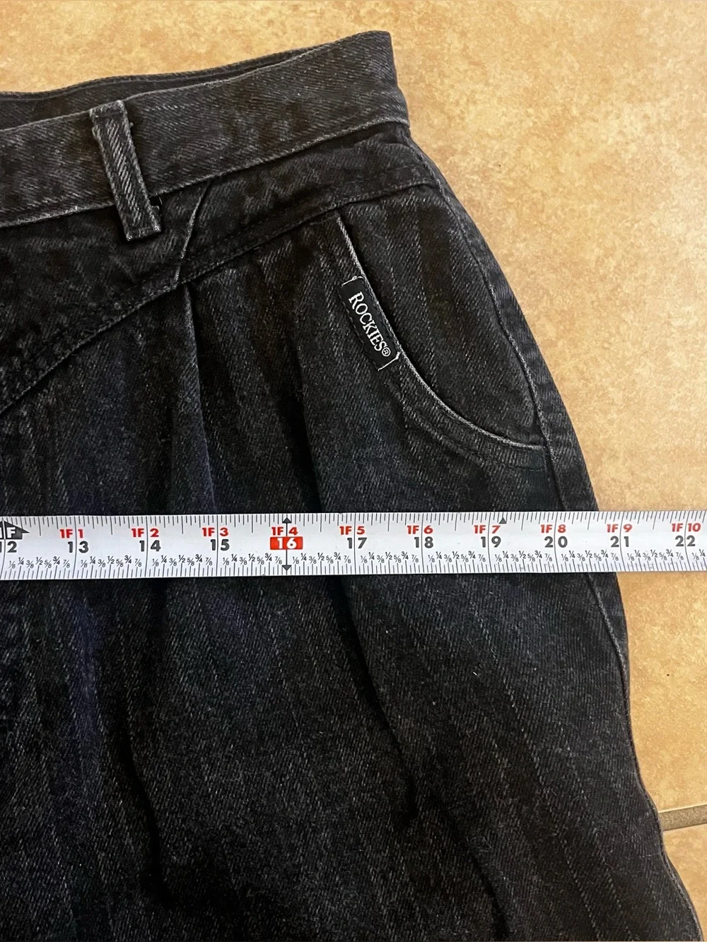 Vintage Rockies Rocky Mountain Jeans Western Womens Sz 15/16 30x36” Black Denim